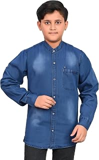Qtsy Kids Blue Denim Shirt for Boys – Classic and Versatile Button-Up Shirt for Casual Outings Price In India