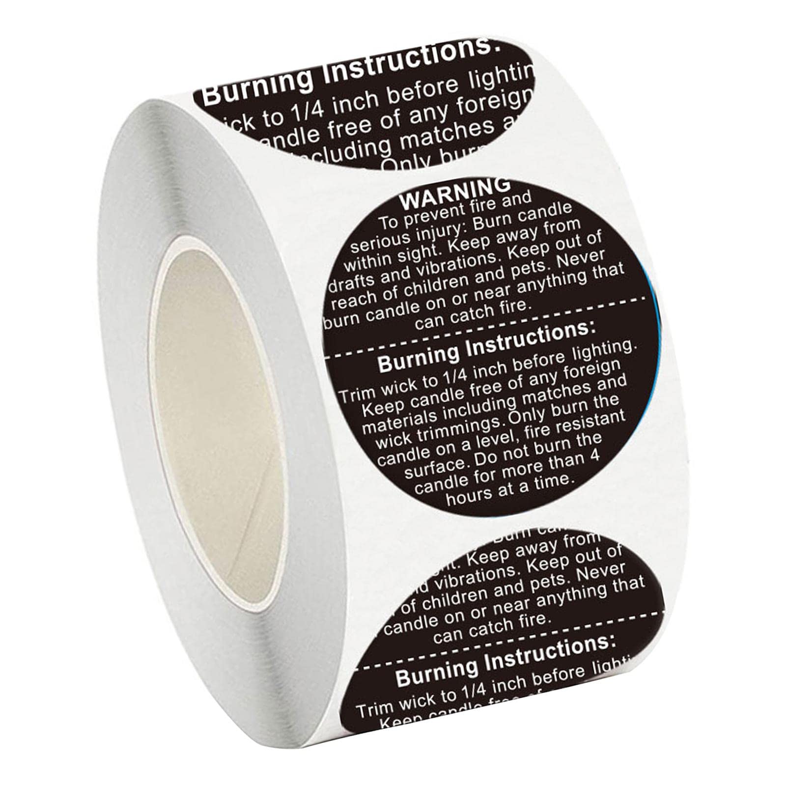 500 Pcs Candle Warning Label Candle Jar Container Stickers Waterproof Wax Melting Safety Label Vow Sticker Stationery Stickers