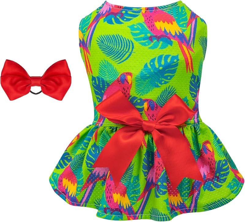 Vestido de tela mesh para cães pequenos CuteBone com laço – XX-small