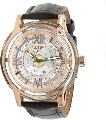Automatic Swiss Movement Luxury Watch with Sapphire Crystal Case and Italian Leather Strap