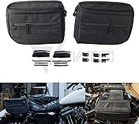 FVMOTO Universal Motorcycle Saddlebags for Harley Softail Dyna Sportster FXR - 14.5L Waterproof Storage with Brackets, Shape-Retaining Design