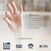 Vista 5 de Physio Omega 2400mg Fish Oil with Omega 3 Fatty Acid Supplement - Vascular & Cognitive Supplements for Adults - Non-GMO, Burpless, Light Citrus