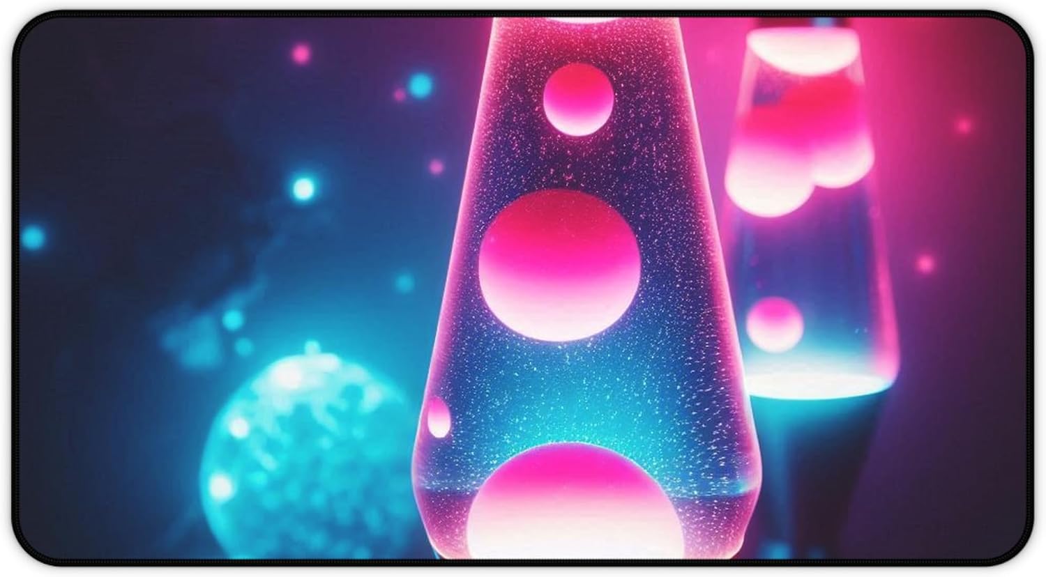 Lava Lamp Glowing Pink and Blue Premium Desk Mat for Adults