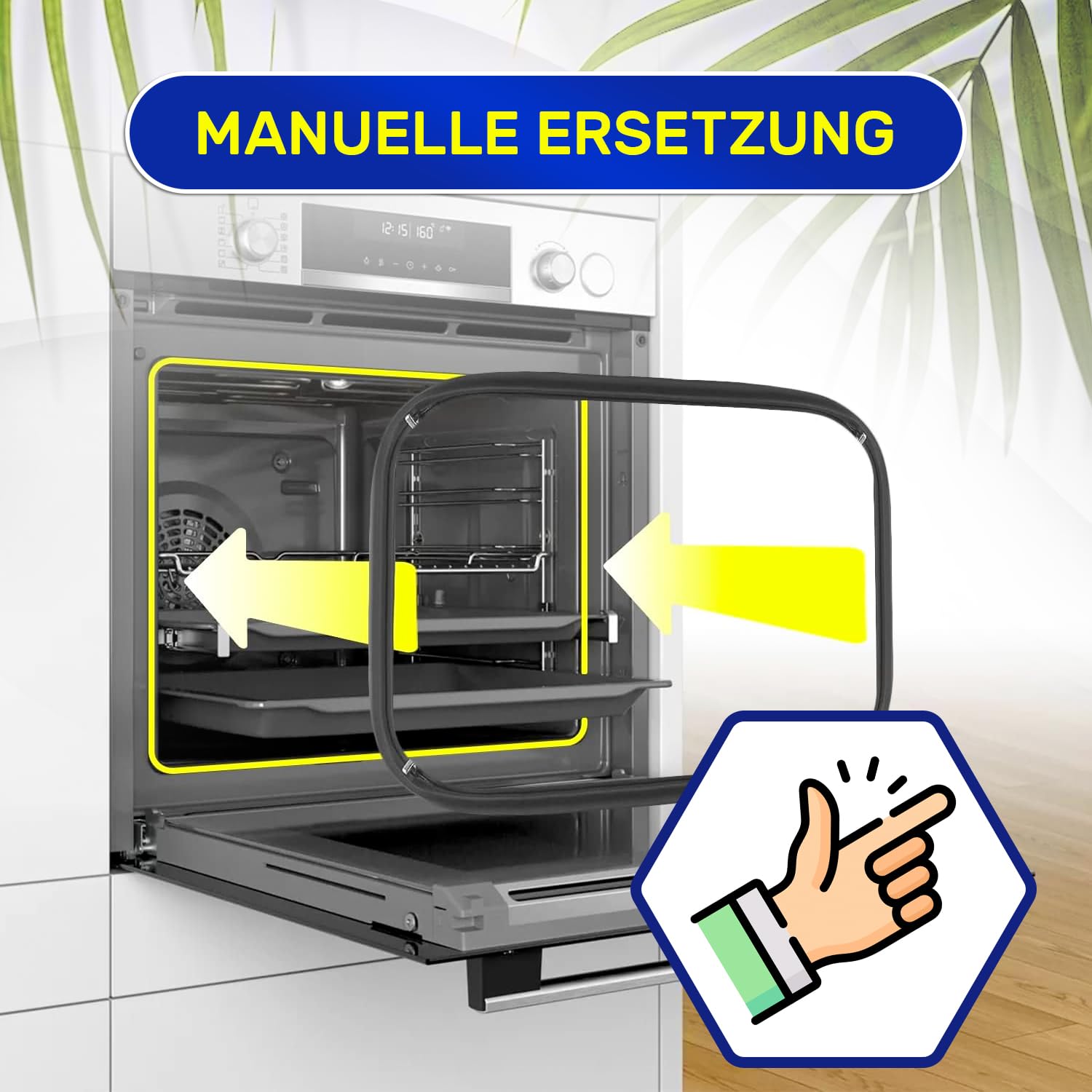 Backofen Dichtungsgummi 410x330 mm mit 4 Haken mit dem Originalcode 8065348 80445572 Backofen Dichtung für Amica für Hansa für Kaiser - MADE IN EU - Garantie 10 Jahre - MONTERAL