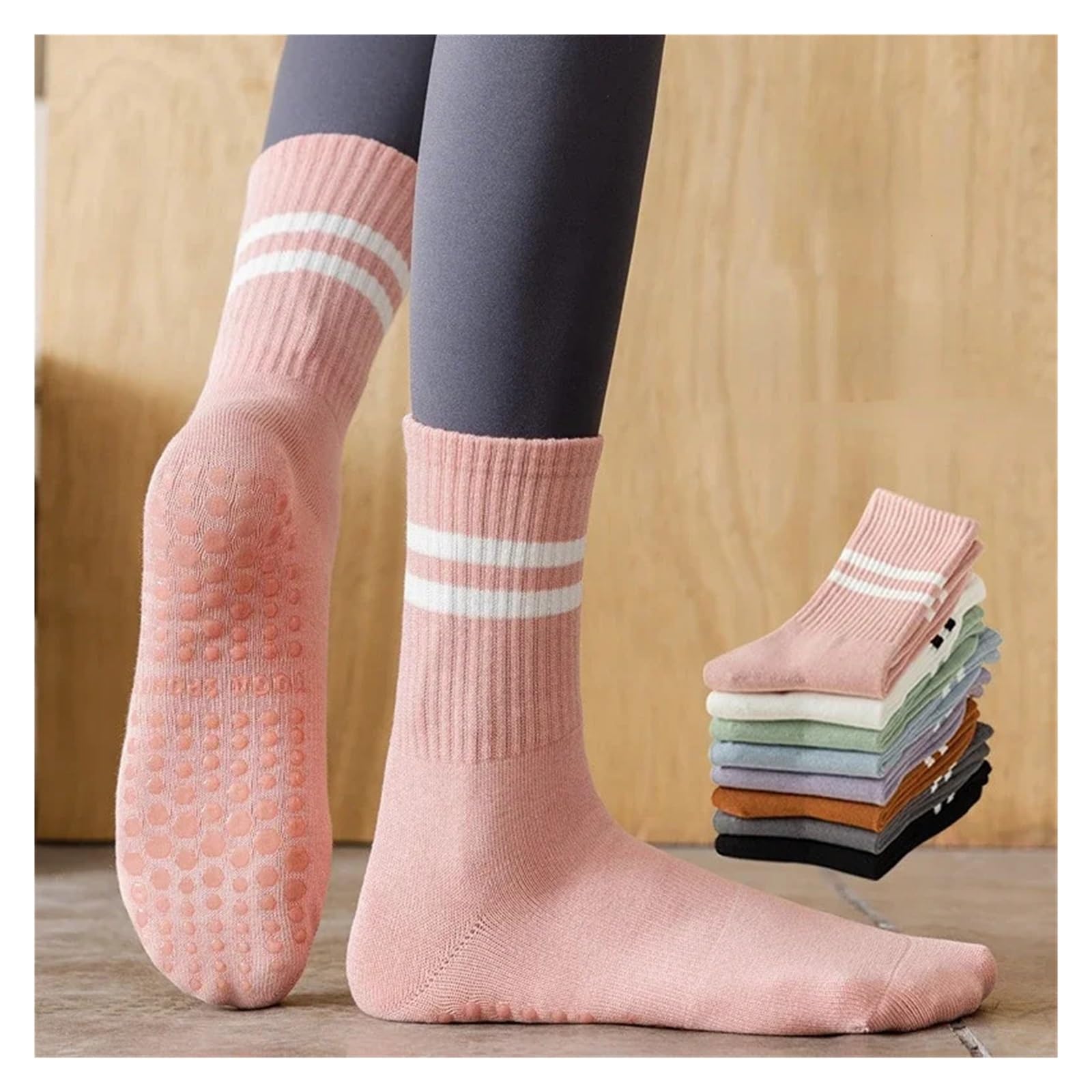 Calcetines Antideslizantes De Yoga For Mujer, Calcetines Interiores De Silicona For Fitness, Calcetines Deportivos For Gimnasio, Suelo, Danza, Pilates Adecuado Para Yoga, Danza, Deportes, Fitness(Dark