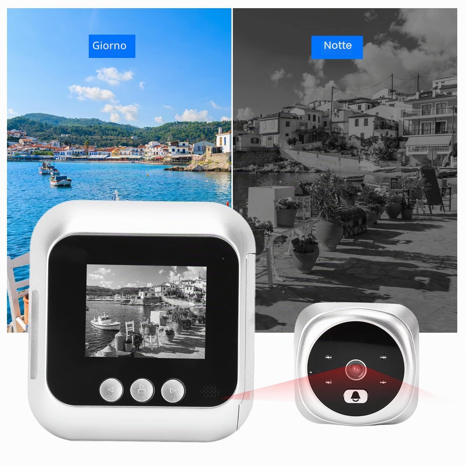 Telecamera spioncino per spioncino digitale, visore digitale per porta di sicurezza 2,8 pollici Visione notturna grandangolare 135 gradi 720P per uso domestico