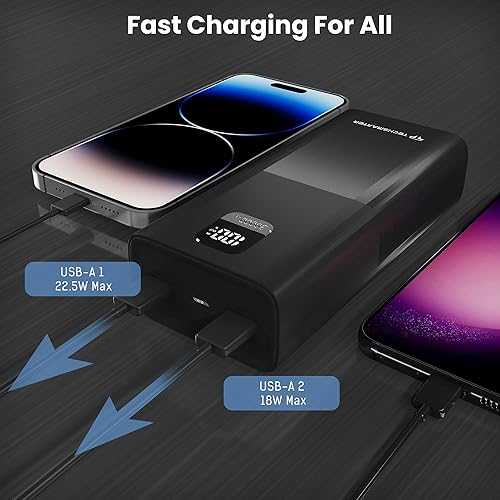 Miniatura 6 de Cargador portátil de carga súper rápida USB-C de 30000 mAh, 65 W, cargador portátil para iPhone 16, 15, 14, Samsung Galaxy S25, S24, S23, iPad