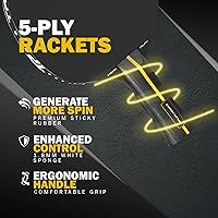 Vista 3 de TRICKPLAY Professional Ping Pong Net for Any Table Portable Anywhere Table Tennis Set with Retractable Net, 2 and 4 Paddle Set, 3-Star Balls