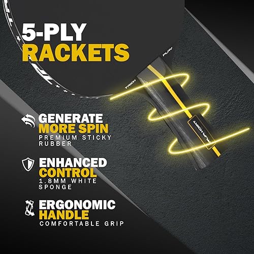 Vista 3 de TRICKPLAY Professional Ping Pong Net for Any Table Portable Anywhere Table Tennis Set with Retractable Net, 2 and 4 Paddle Set, 3-Star Balls