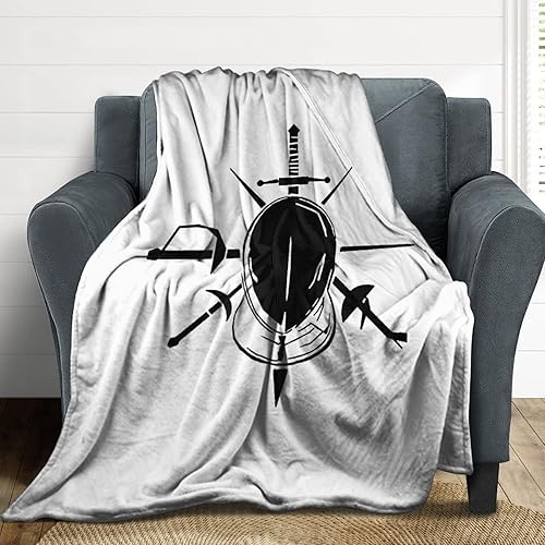 Miniatura 6 de Manta estampada de esgrima, suave, ligera, de franela de lujo, 40 x 50 pulgadas, 50 x 60 pulgadas, 60 x 80 pulgadas