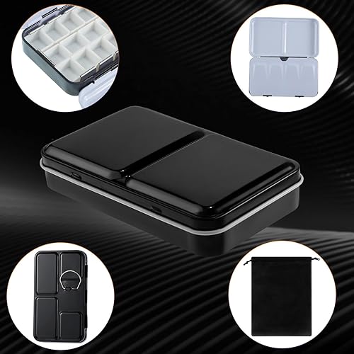 Miniatura 5 de Juego de 53 paletas de pintura de acuarela y medias sartenes, caja de lata de acuarela, caja de pintura de metal con tapa, sartenes de acuarela