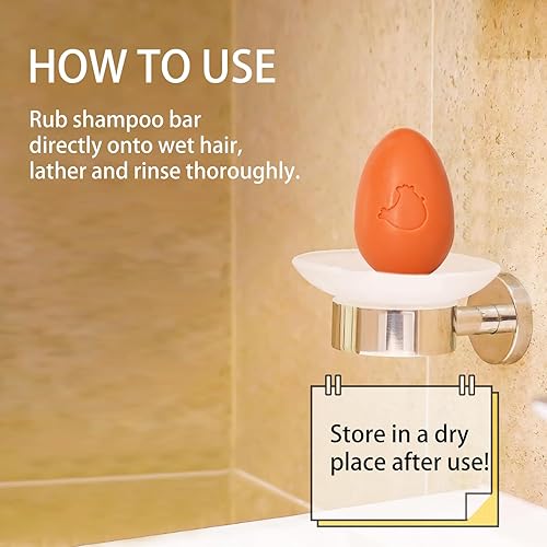 Miniatura 6 de Set de regalo de barra de champú de huevo, muestra de champú sólido de 3 piezas, apto para viajes, cero residuos y sin sulfatos, lindas mini barras