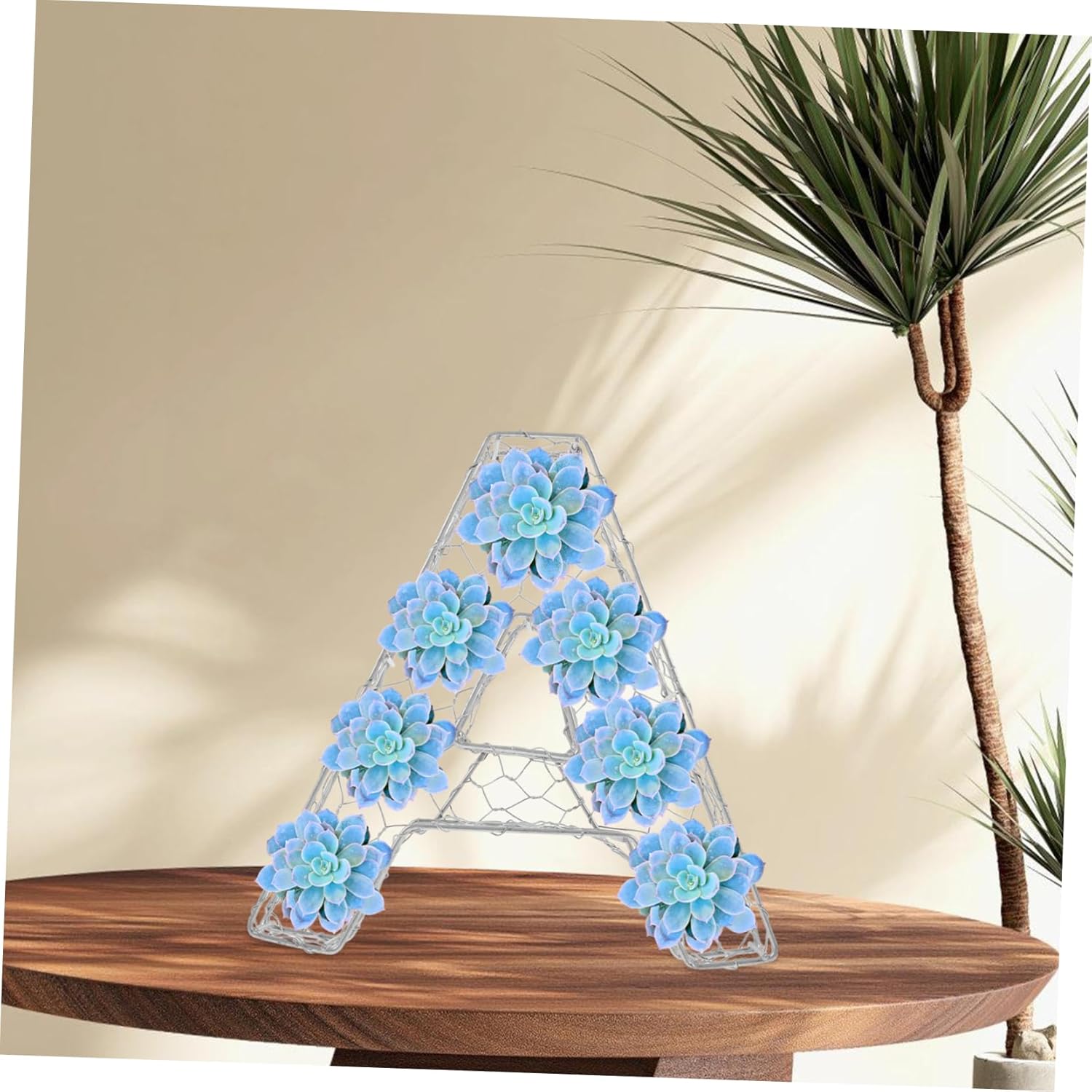 ORFOFE Letter Shape Planter with Sturdy Iron Frame for Succulents Decorative Wreath Holder for Home Elegant Proposals and Special Occasions