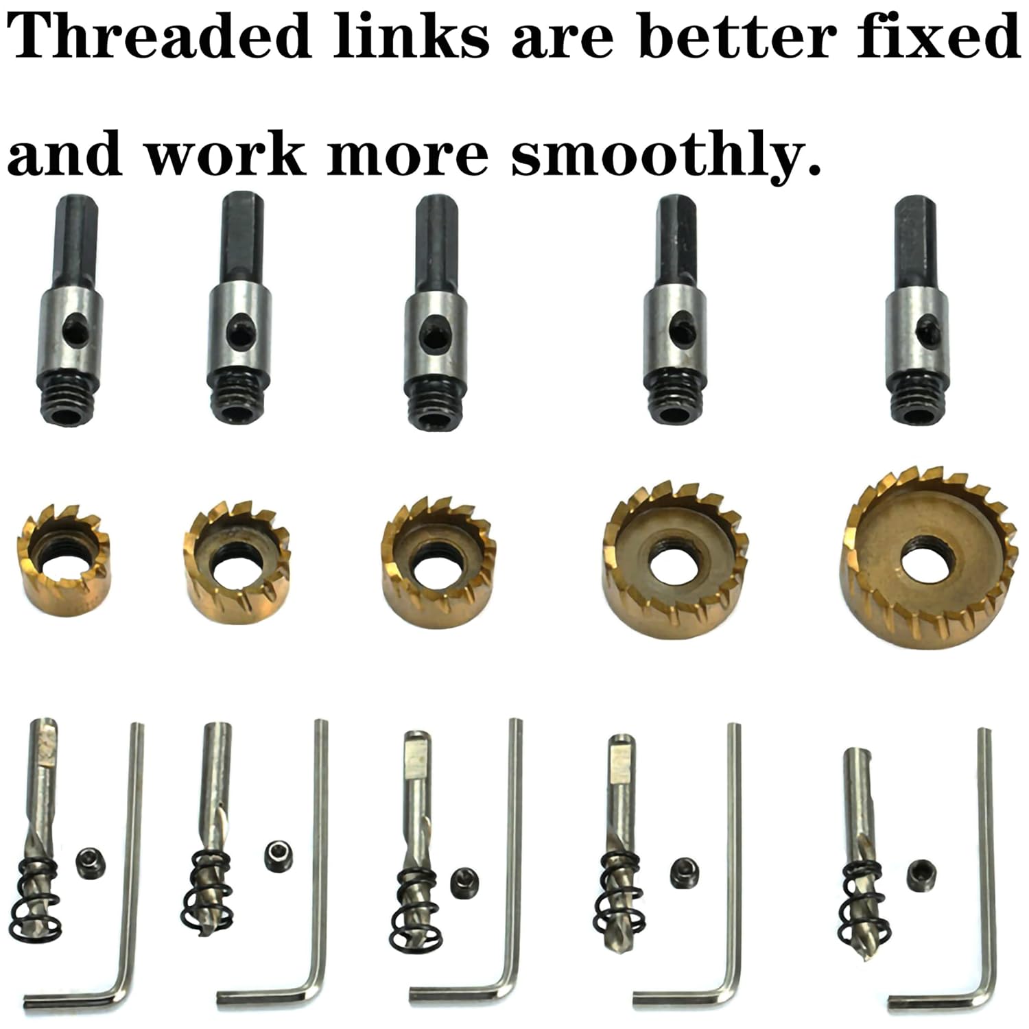 5Pc Tungsten Carbide Hole Saw Kit 16-30mm Metal Cutter for Stainless Steel Iron Wood