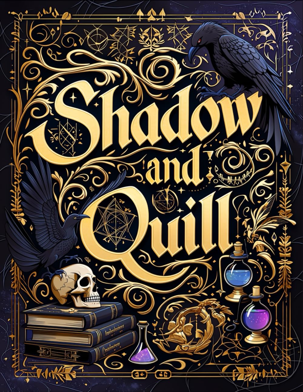 Shadow and Quill: The Alchemist's Dark Academia Coloring Journey: A Gothic Fantasy Adult Coloring Book with Aesthetic Alchemy, Witchcore Grimoire, and Dark Manga Illustrations