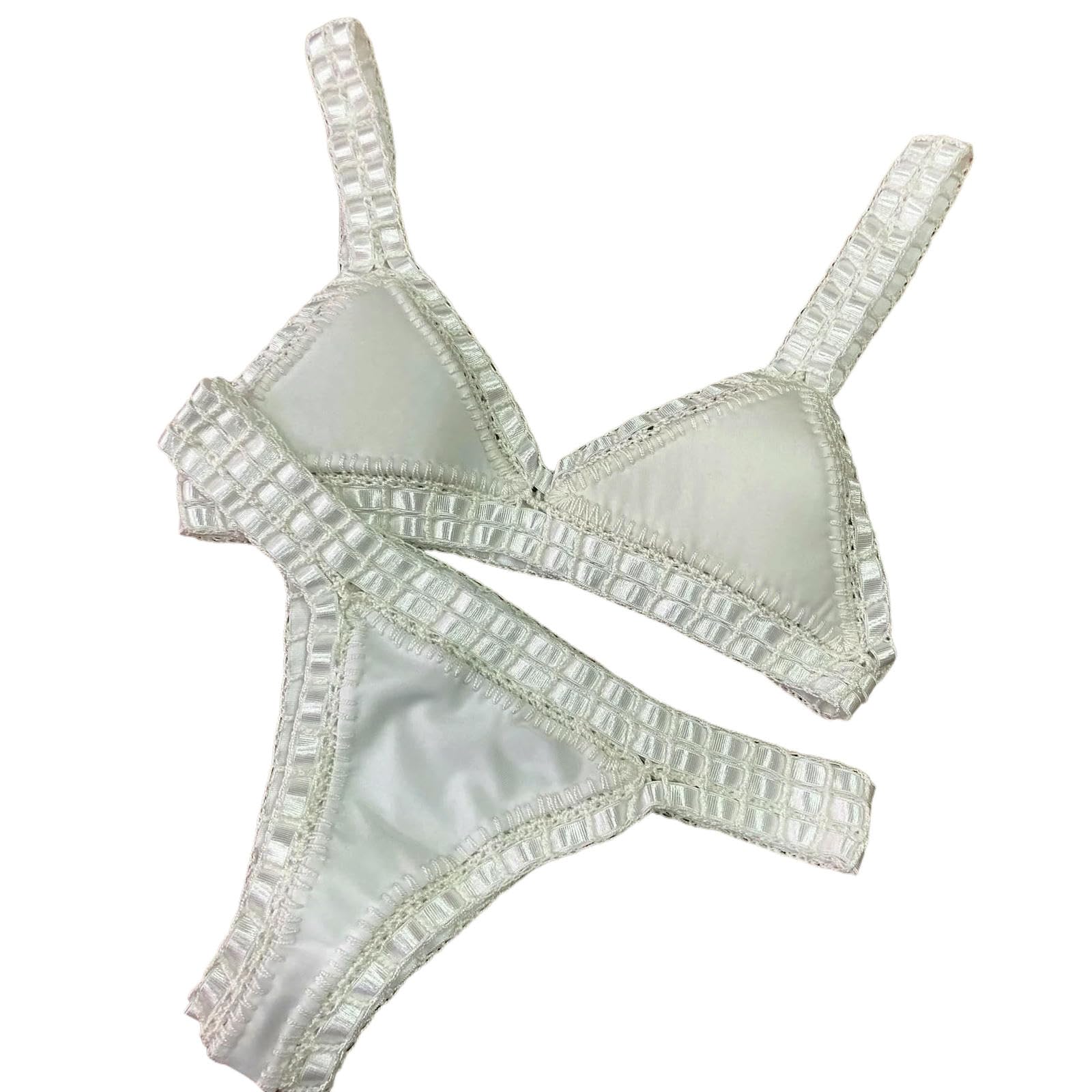 WANGSHUO Damskie jednoczęściowe bikini Kąpiel w róży szydełkowe Bikini-bikini9-m