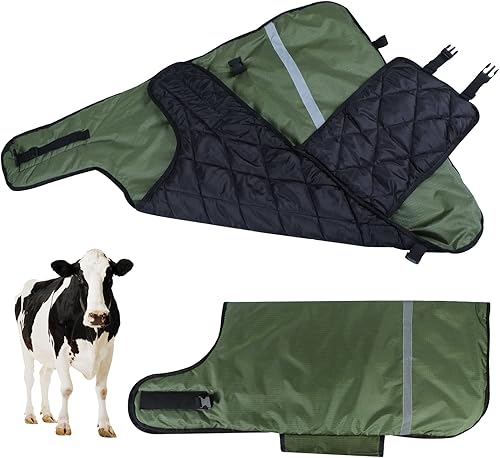 Manta de pantorrilla para terneros Verde mantiene a los terneros calientes, suave ternero vaca, ropa cálida cómoda resistente a la congelación a