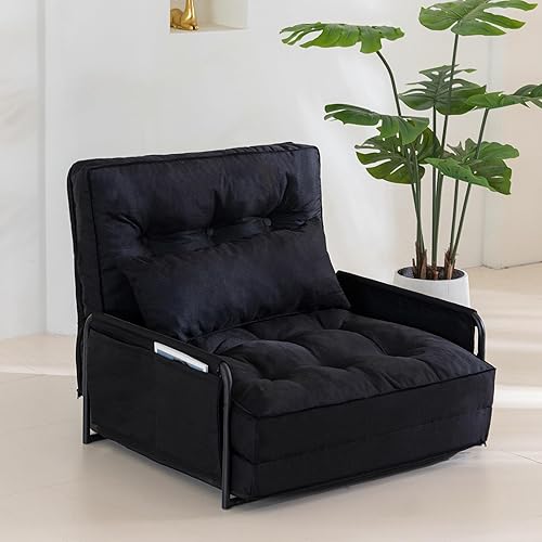 YOSHOOT Adjustable Lazy Floor Sofa, Folding Couch Bed with 5