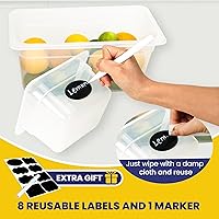 Vista 4 de Paquete de 6 bandejas de plástico de 1/6 de 4 pulgadas de profundidad con tapas, translúcidas, comerciales, sin BPA, almacenamiento apilable