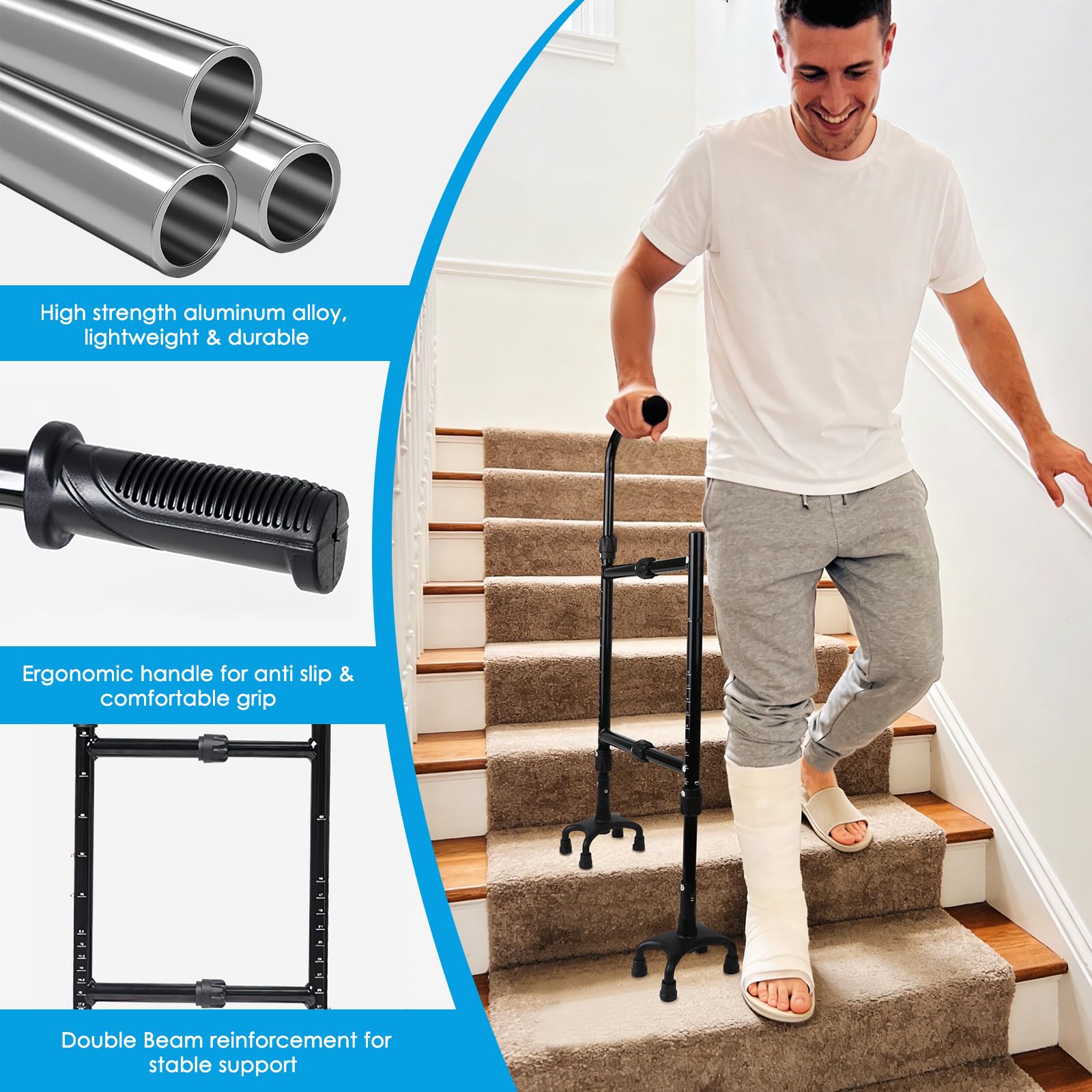AMOVO Stair Climbing Assist Cane Adjustable Elderly Stair Lift Assist — Amazon image 6