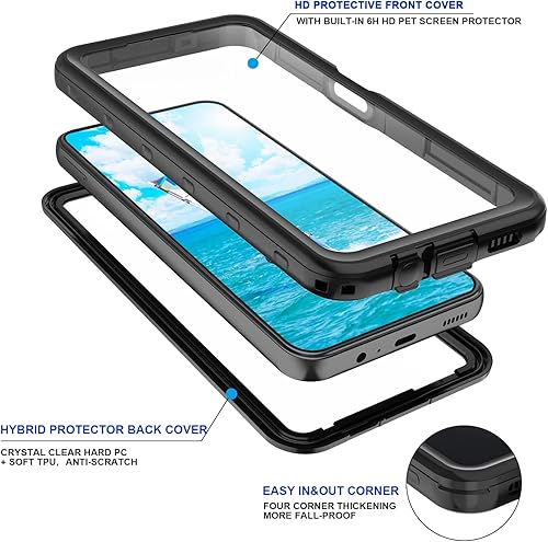 Miniatura 3 de Funda impermeable para teléfono Samsung Galaxy A14 5G, protector de pantalla con correa, protector de cuerpo completo, resistente a prueba de golpes