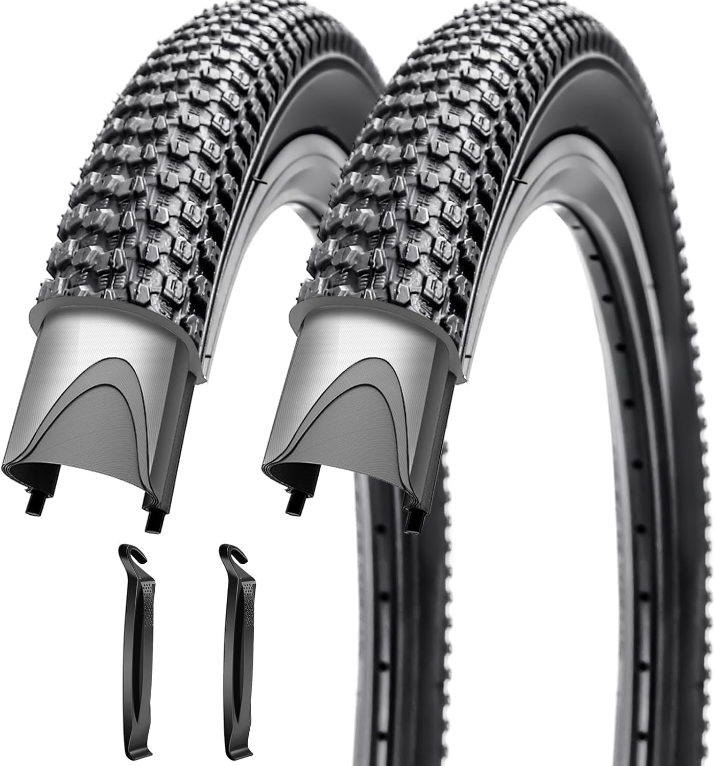 SIMEIQI Pair Bike Tires for Kids 16"/18"/20"x1.95" Compatible with 16"/18"/20"x1.75"/1.95" Rim Folding Replacement Bike Tires for Pavement Trail Hybrid Bicycles