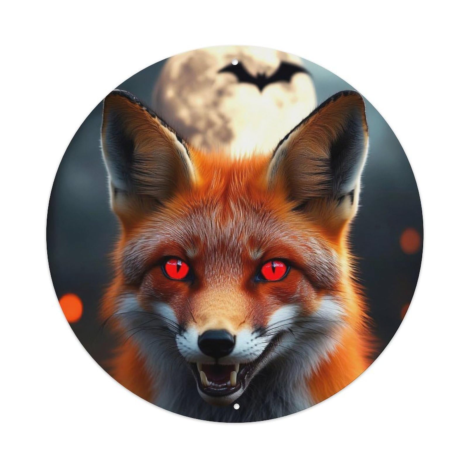 Cwbufd Vintage Style Animal Red Fox In Autumn Forest With Bokeh Sunlight Vintage Metal Tin Sign Plaque Wall Decor For Cafe, Club Bar, Office, Garden Metal Poster 8X8inch