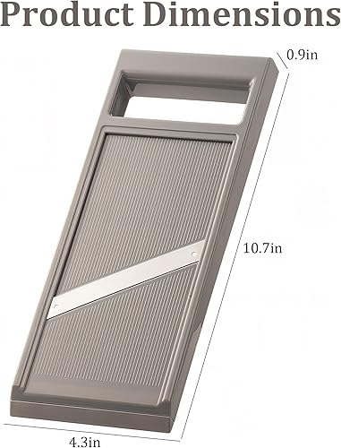 Miniatura 3 de Cortador de verduras ajustable gris de 10.7 pulgadas, cortador ergonómico estilo mandolina de verduras y vegetales