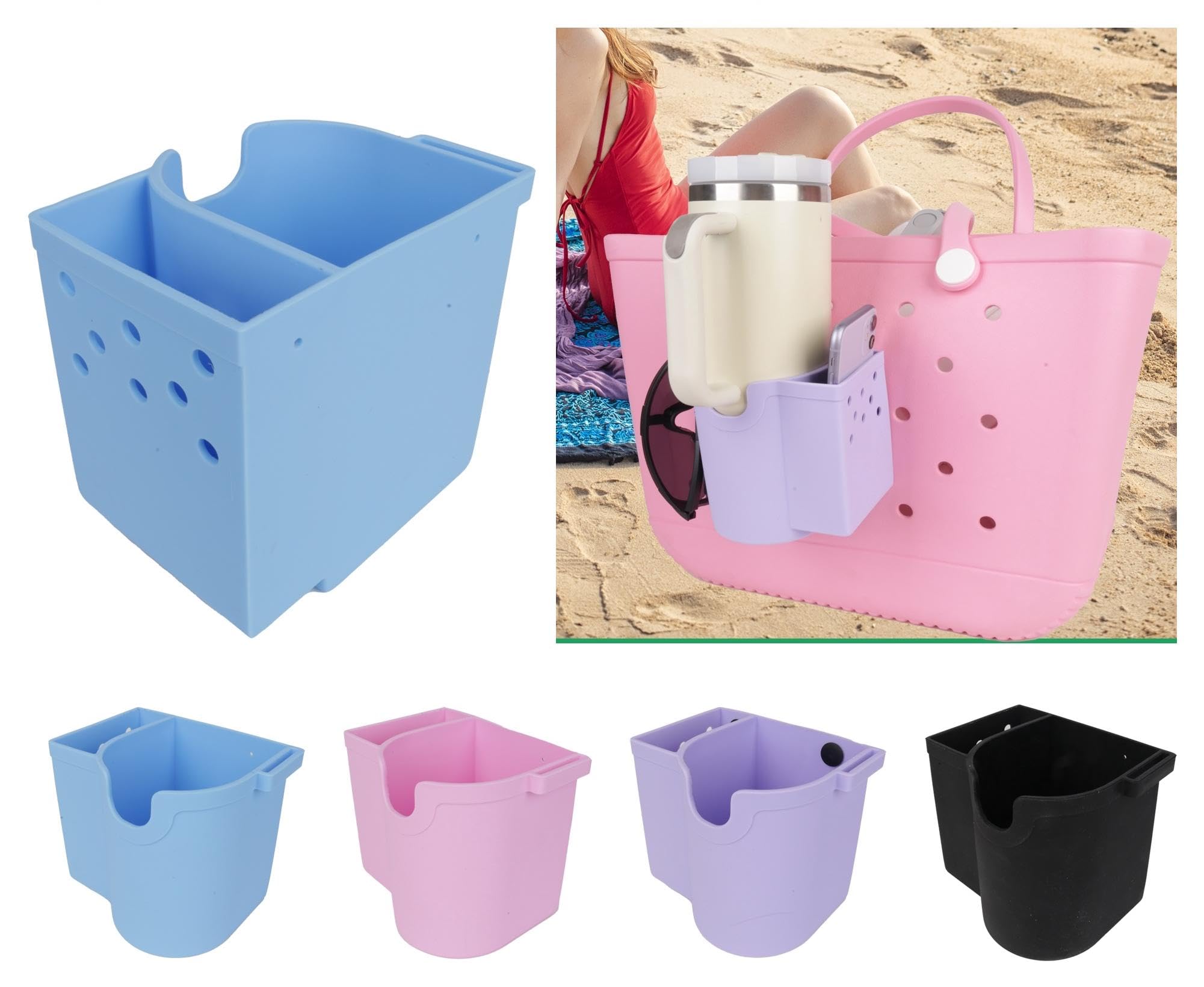 XHCLIUFB Cup and Phone Holder Compatible with Bogg Bag and Simply Southern Modern Bag 40 oz Insert Cup Holder for Stanley, Compatible bogg Bag Beach