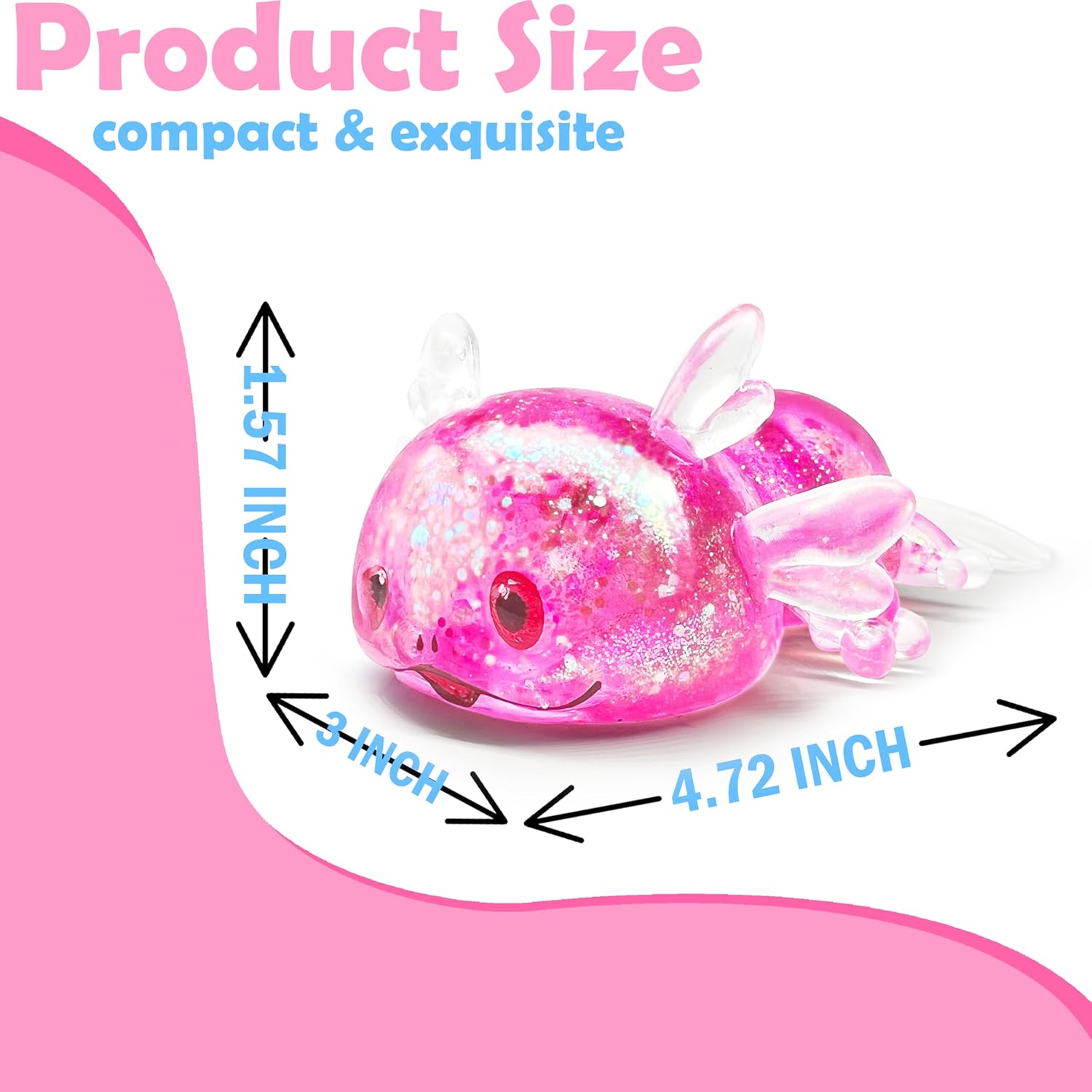 ZTATU Axolotl Squishy Toys for Kids (1PCS) Stress Relief Toys Squishy Stress Balls for Adults & Kids Party Favors Squish Sugar Ball Fidget for Classroom, Office, Easter Basket Stuffers (Pink)
