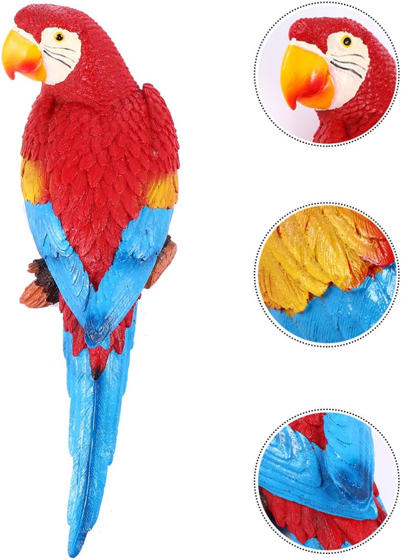 Parrot Decor Hanging Parrot Statue for Garden Resin Parrot Sculpture Realistic Parrot Outdoor Statue Outdoor Parrot Statue and Figurine Ornament Wall Decoration