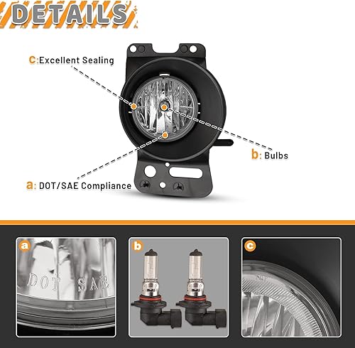 Miniatura 4 de AUTOWIKI Luces antiniebla para Ford F-150 2005 2006 2007 2008 F150 montaje de lámpara para 2006-2008/2010 Lincoln Mark LT conductor pasajero