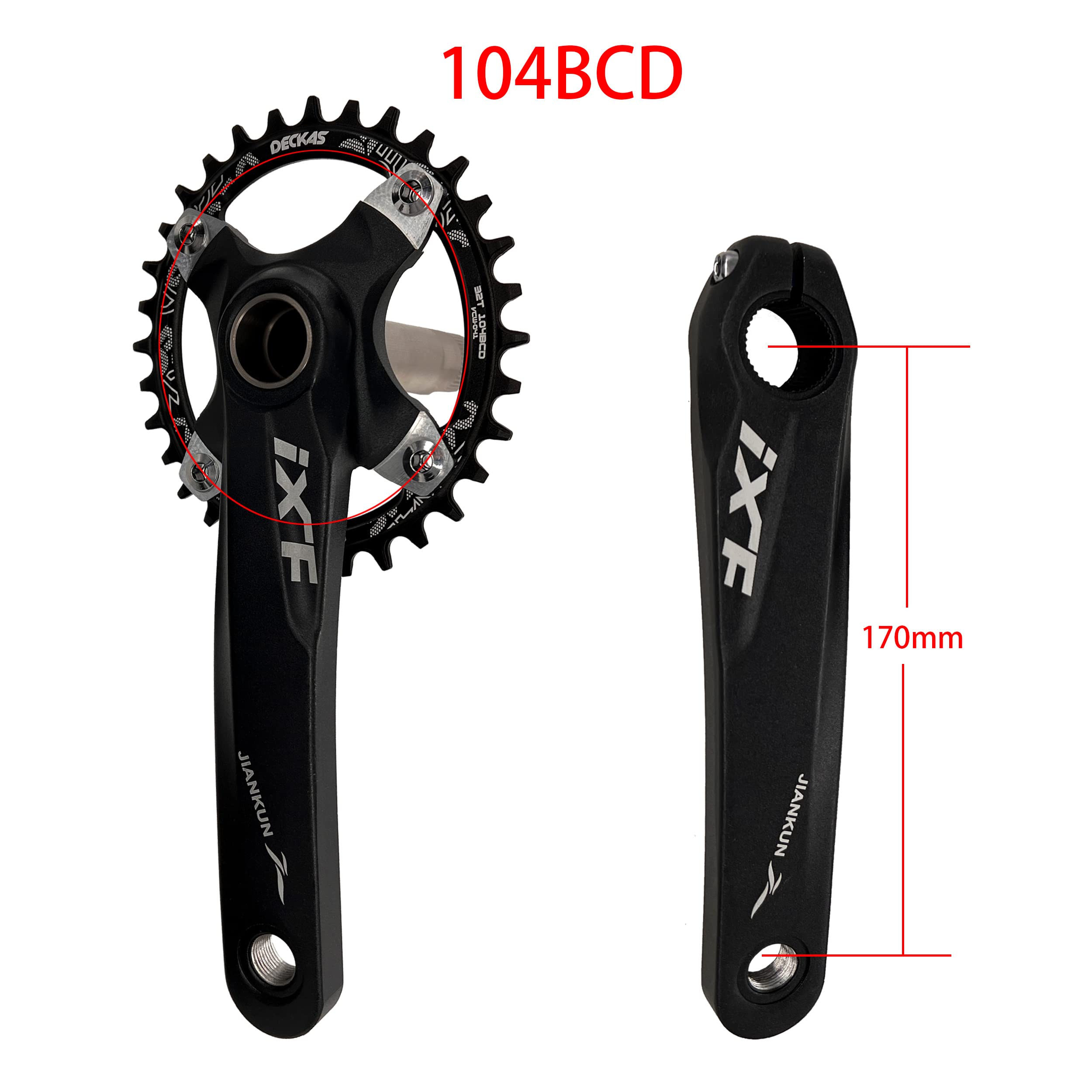 BMX　クランク　170mm Amazon | DECKAS (デッカス) 170mm クランクセット 104BCD マウンテン