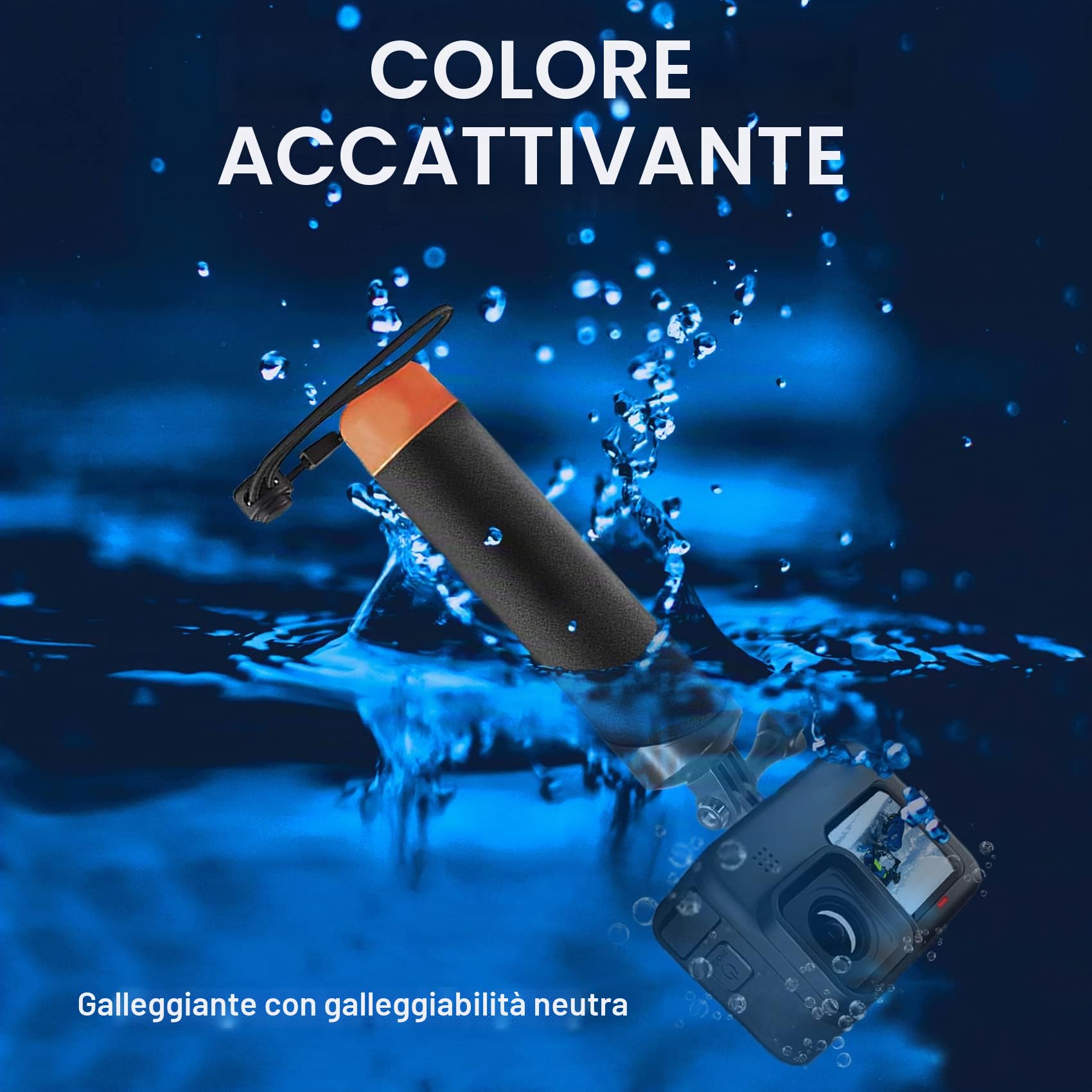 FitStill Custodia subacquea impermeabile da 45 m e maniglia di galleggiamento per Go Pro Hero 4K, impugnatura monopiede galleggiante per kit di accessori per action camera Hero4K 2024