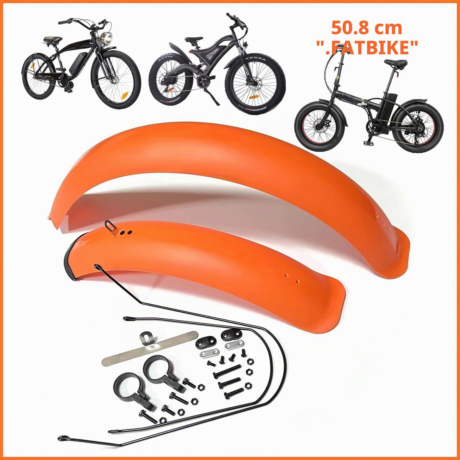 Parafango MTB Parafanghi for bici 24/26/20" x4.0 parafanghi for pneumatici larghi parafanghi set parafanghi for bici da neve pieghevoli e-bike bicicletta MTB accessori for ciclismo Parafango Bici(Blac