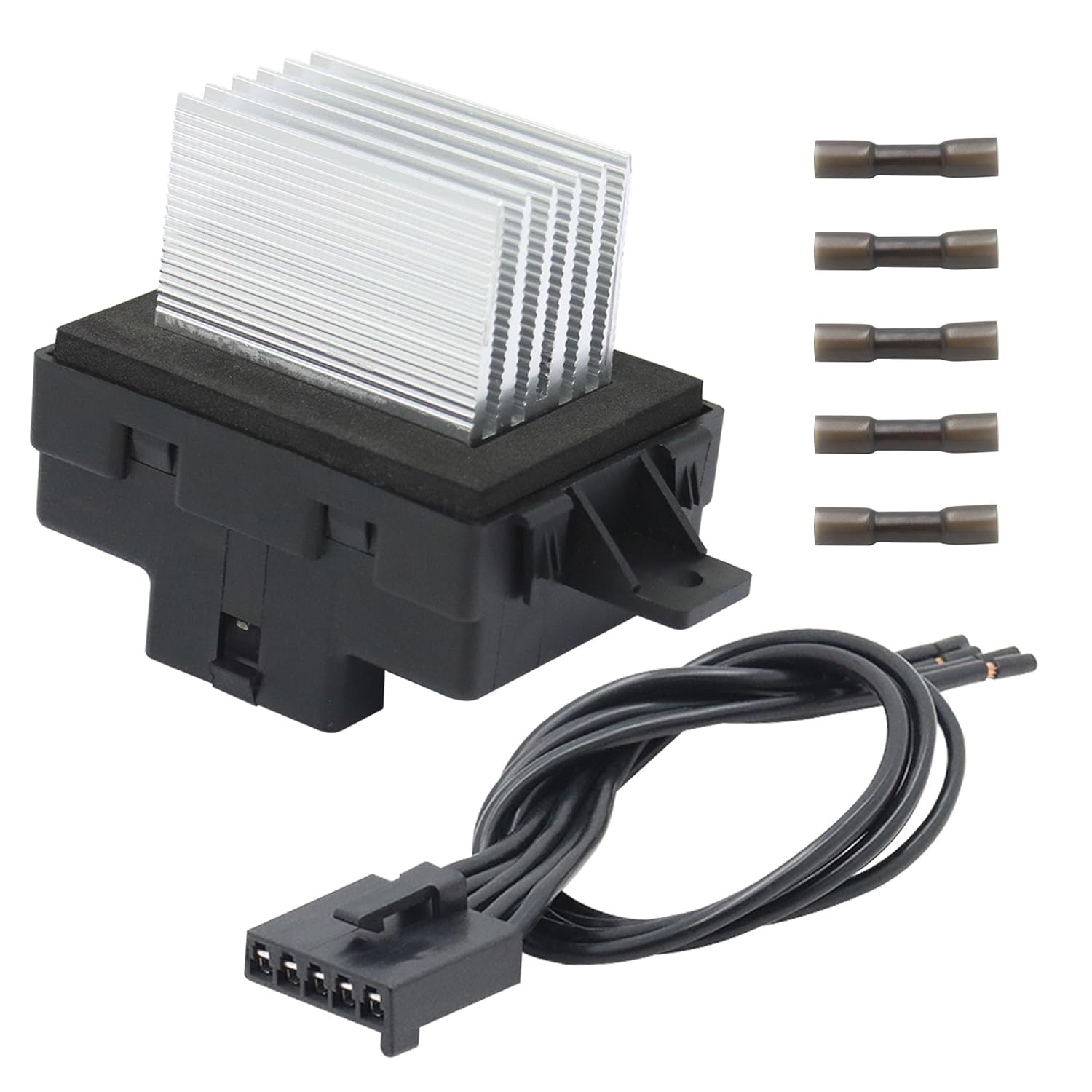 HVAC Blower Motor Resistor with Connector Wire Harness Compatible with 2010-2012 Ford Fusion, 2007-2012 Lincoln MKZ, 2006-2011 Mercury Milan, Replace 8E5Z19E624A 6E5Z19E624AA JA1712 YH1825 4P1589