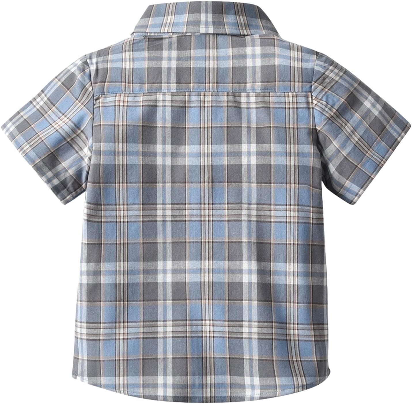 Little Boys Dress Shirts with Bowtie Boys Button Down Short Sleeve Plid Shirt Cute Baby Boys Baby Boy Winter Clothes