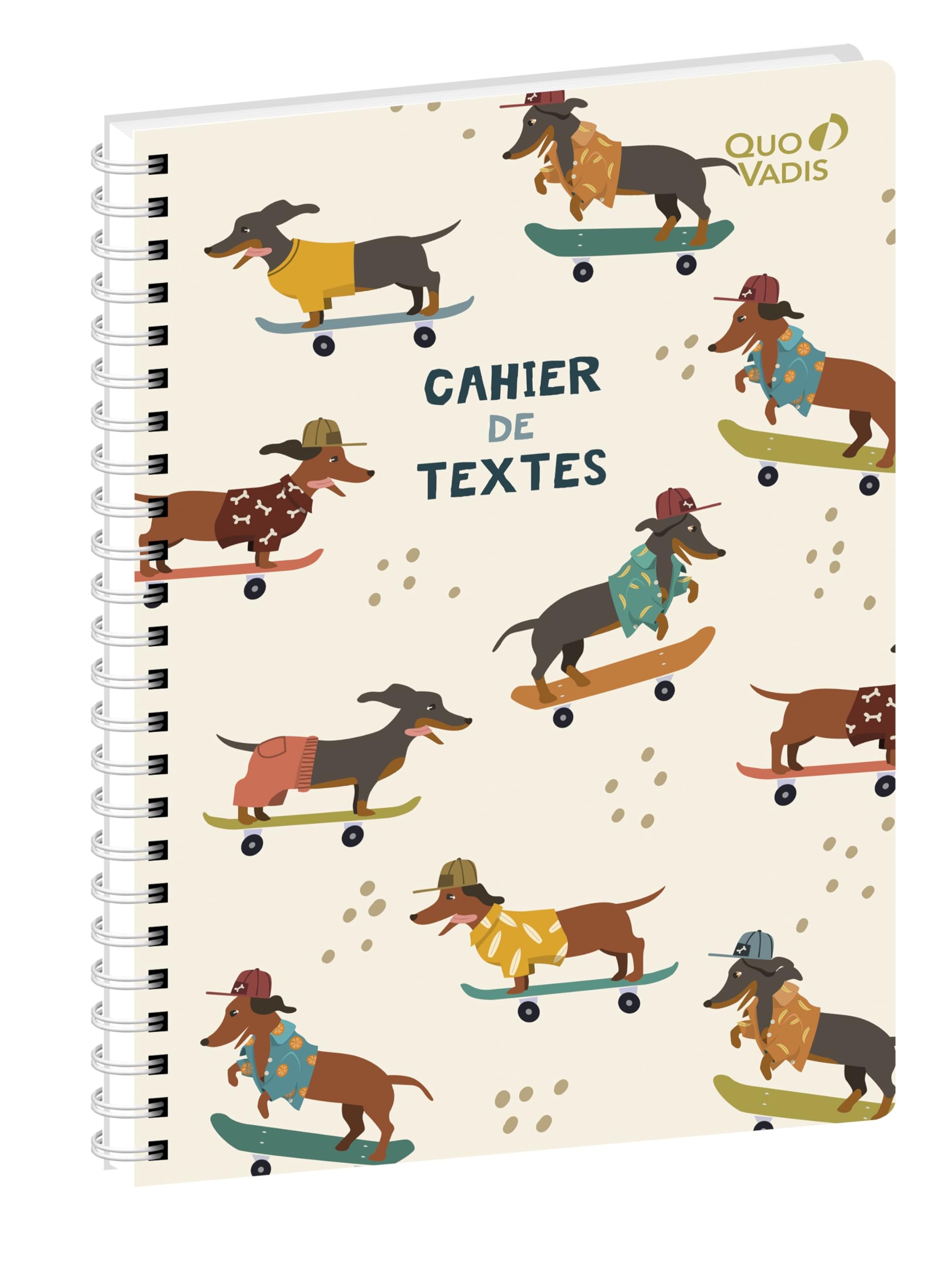 QUO VADIS - Notebook - Spiral-bound - French - Animascot - Multi-Coloured - Daily - 15 x 21 cm - Clairefontaine Paper White