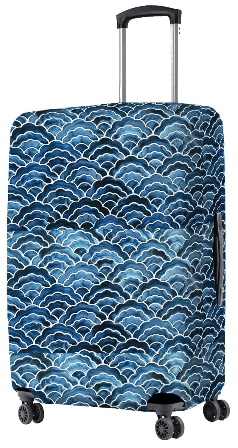 Nasher Miles Polyester 75 cm (28 Inch) Large Protective Luggage Cover - Japanese Wave Design-picture-1