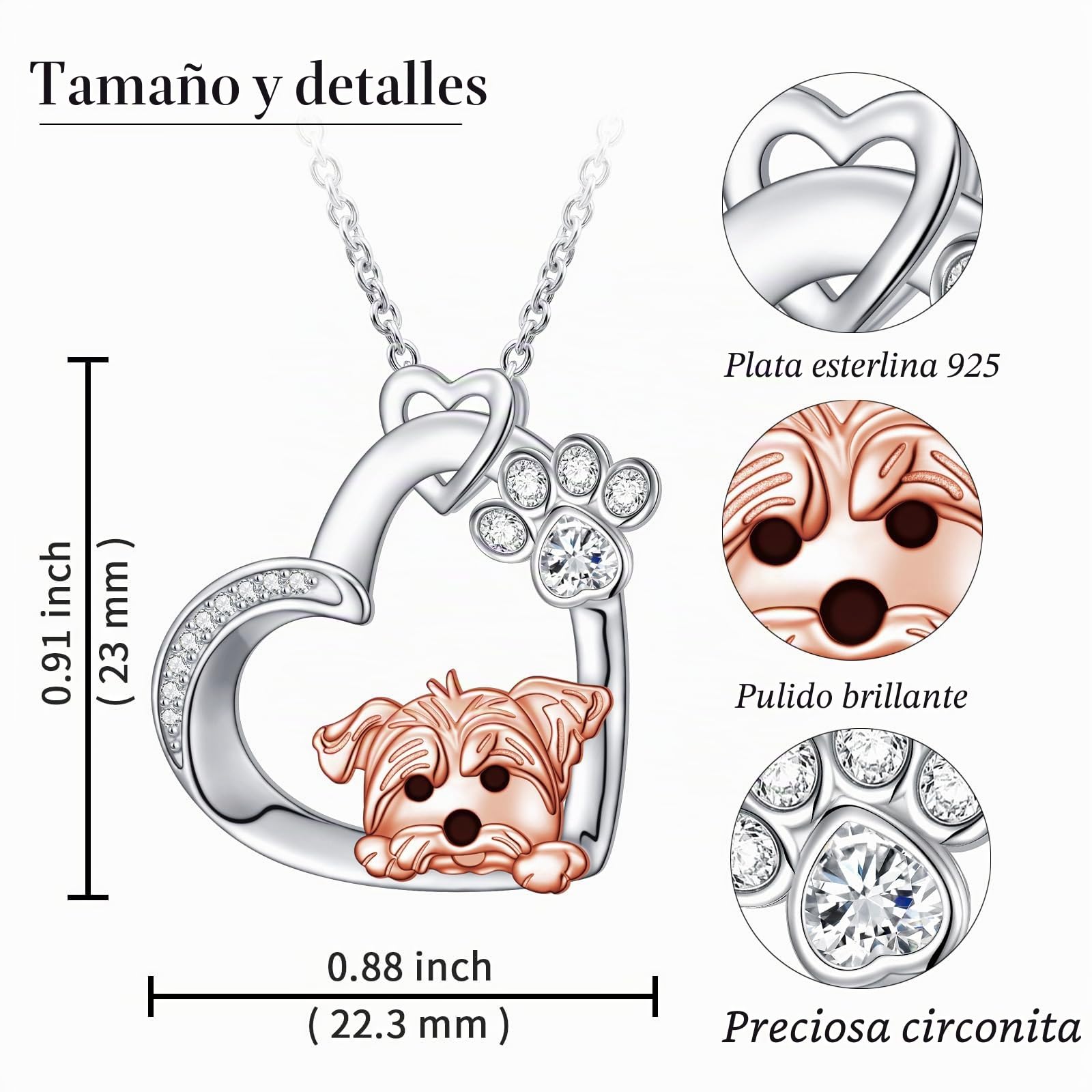 Yorkie/Corgi Necklace Dog Necklace Pig/Highland Cow Necklace 925 Sterling Silver Pig Pendant Necklace Heart Pig Jewelry for Women
