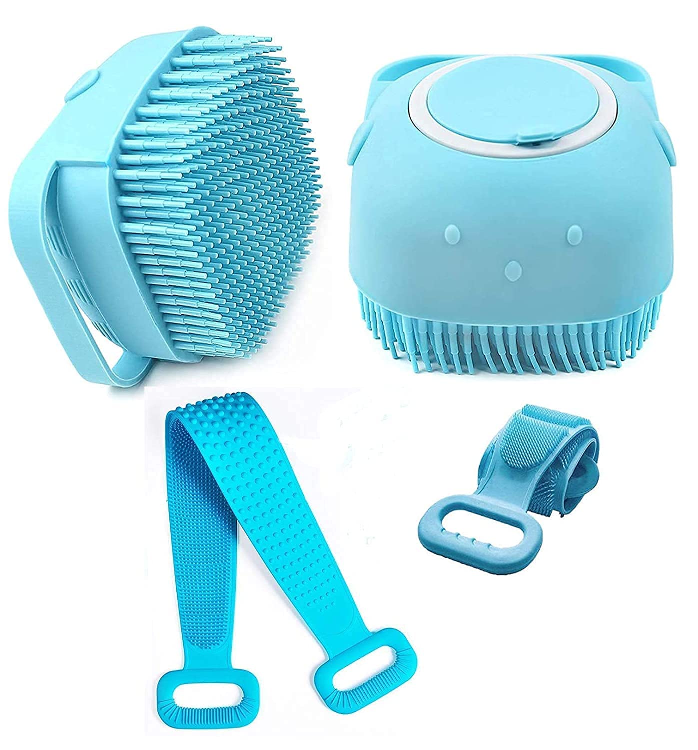 Mahadev retail shop Combo Silicone Bath Body Back Scrubber Brush+Silicone Shower Brush with Soap Dispenser, Bath & Body Brushes, Shower Brush, Double-sided Brush