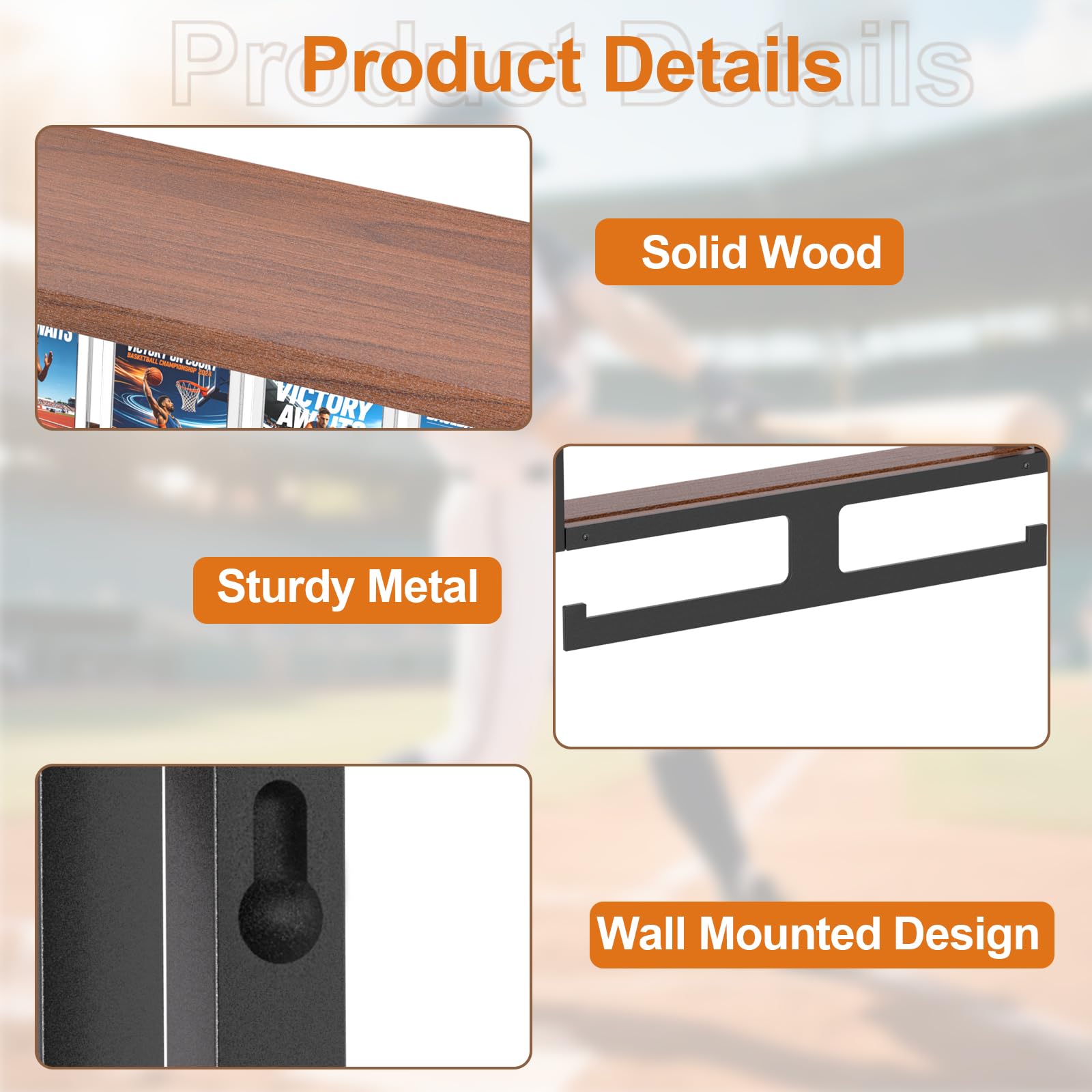 Porta medaglie per medaglie, trofee con carte da collezione, espositore a 3 livelli