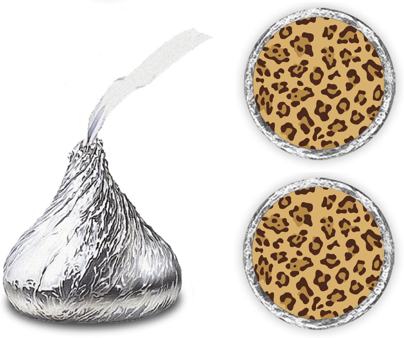 216 Leopard Cheetah Print Kisses Stickers Labels, Leopard Cheetah Kisses Stickers for Birthday Party, Wedding, Baby Shower, Any Event Decorations. Made in USA