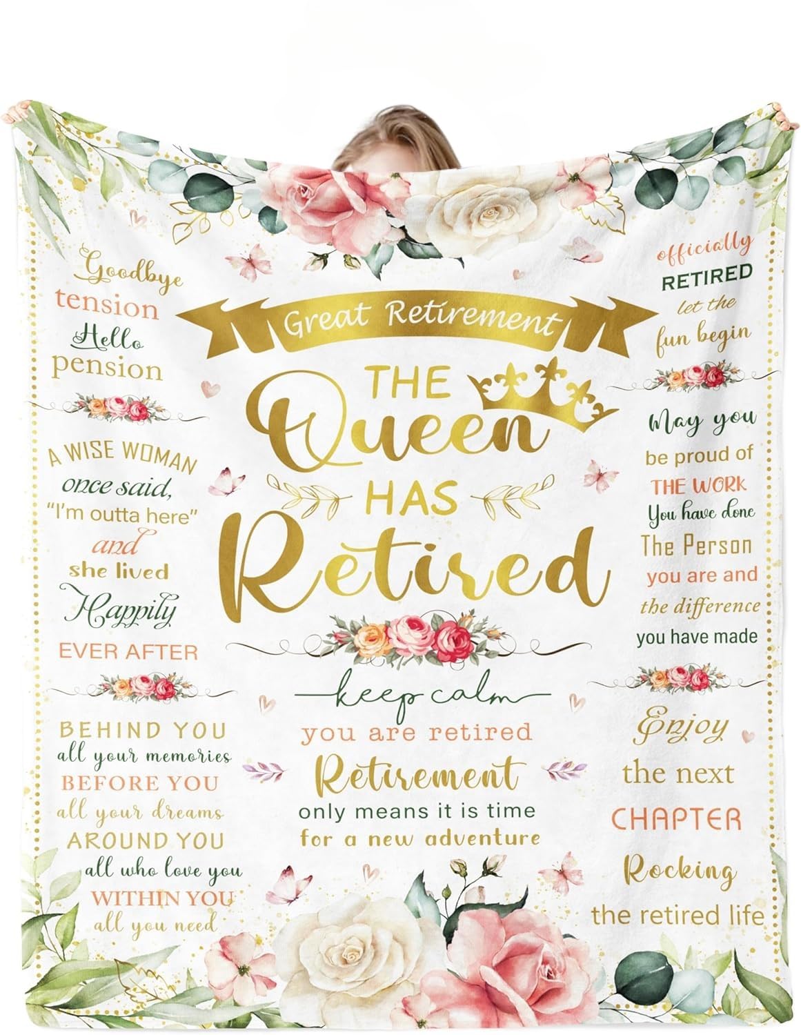 Enthusiasm Coperta regalo di pensionamento per donna, regalo di addio per colleghi, colleghe che lasciano regali, regali di addio (150 x 230 cm)