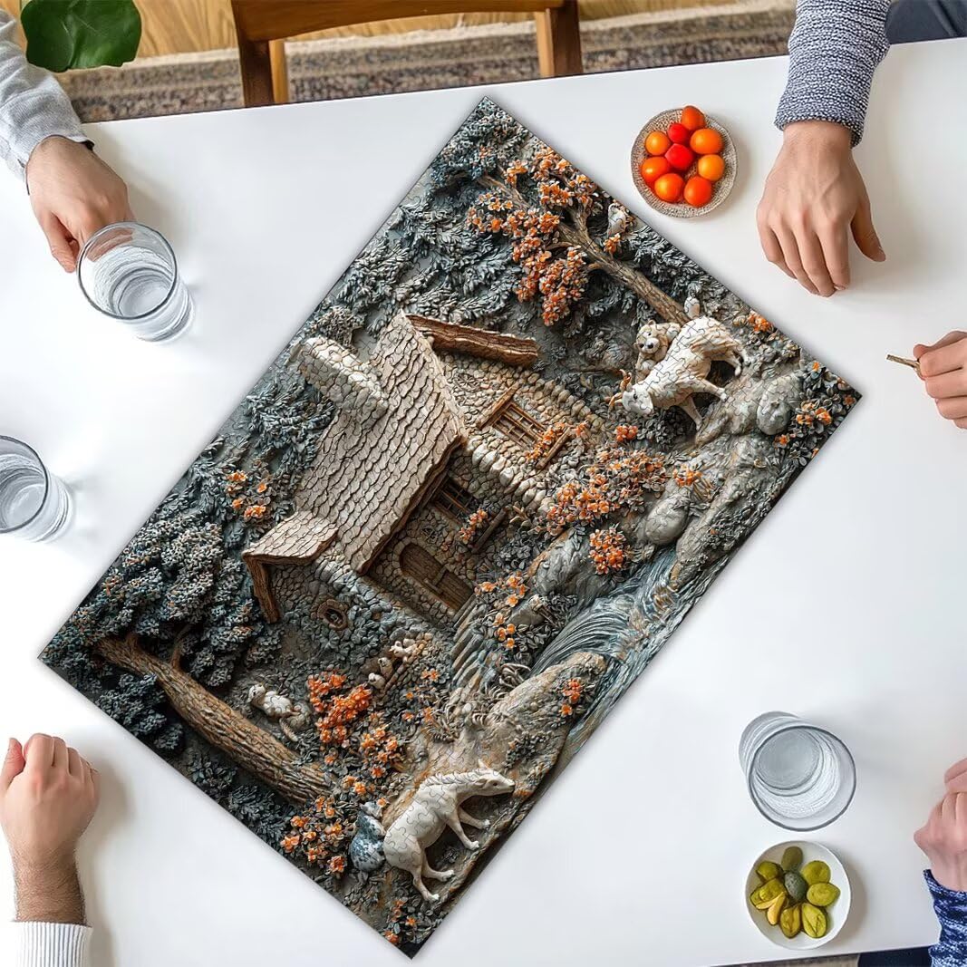 Puzzle 1000 Piezas, Puzzle Paisaje de Madera para Adultos, Regalos -2246