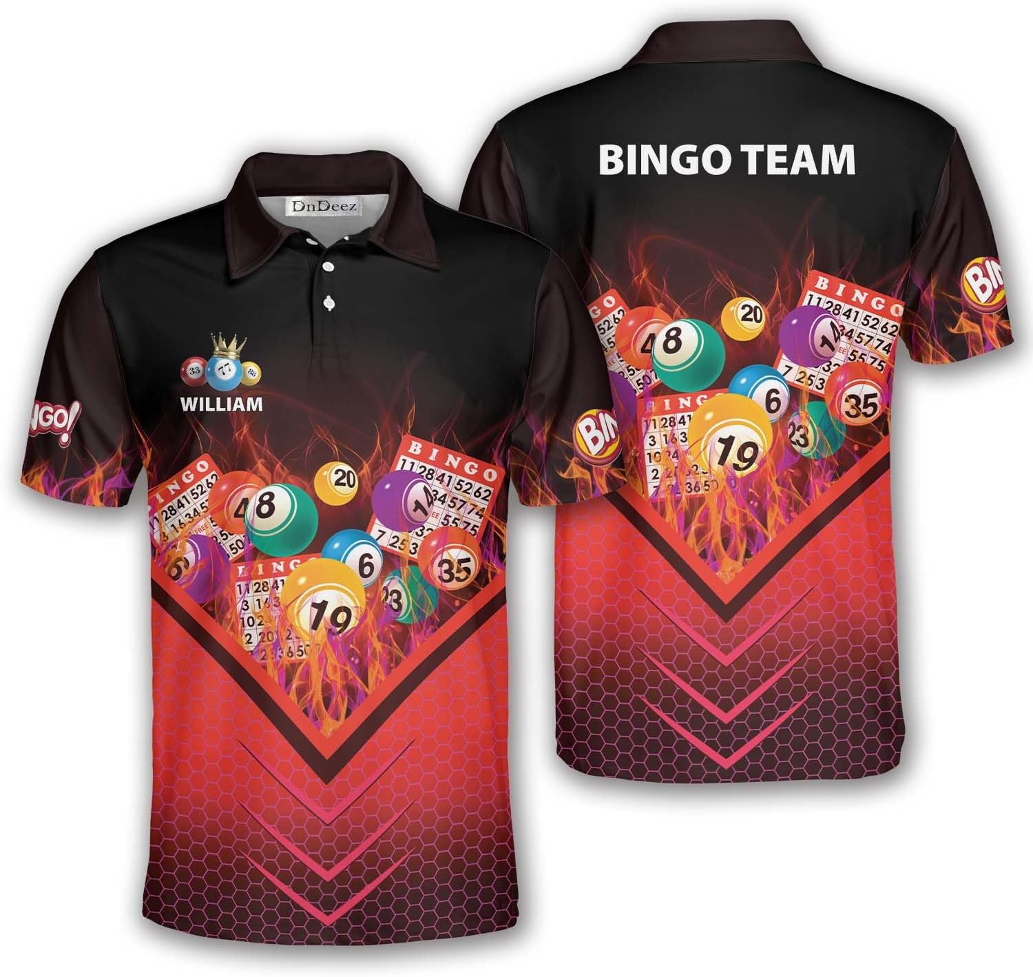Custom Bingo Shirts, Personalized Bingo Polo Shirts, Sizes S - 5XL
