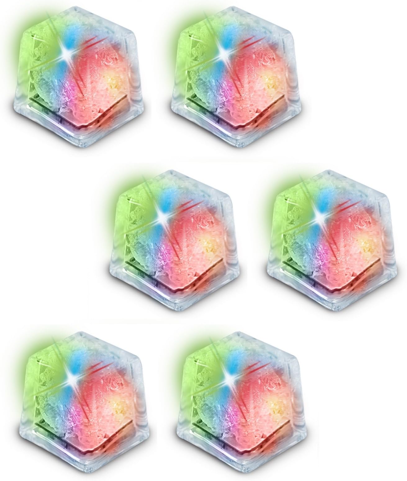 6 Color Changing Rainbow Mini Cool Ultra Glow Ice Cubes