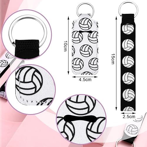 Miniatura 2 de Sureio 20 llaveros de voleibol para lápiz labial, regalos de voleibol a granel para equipo de voleibol, llavero portátil para lápiz labial