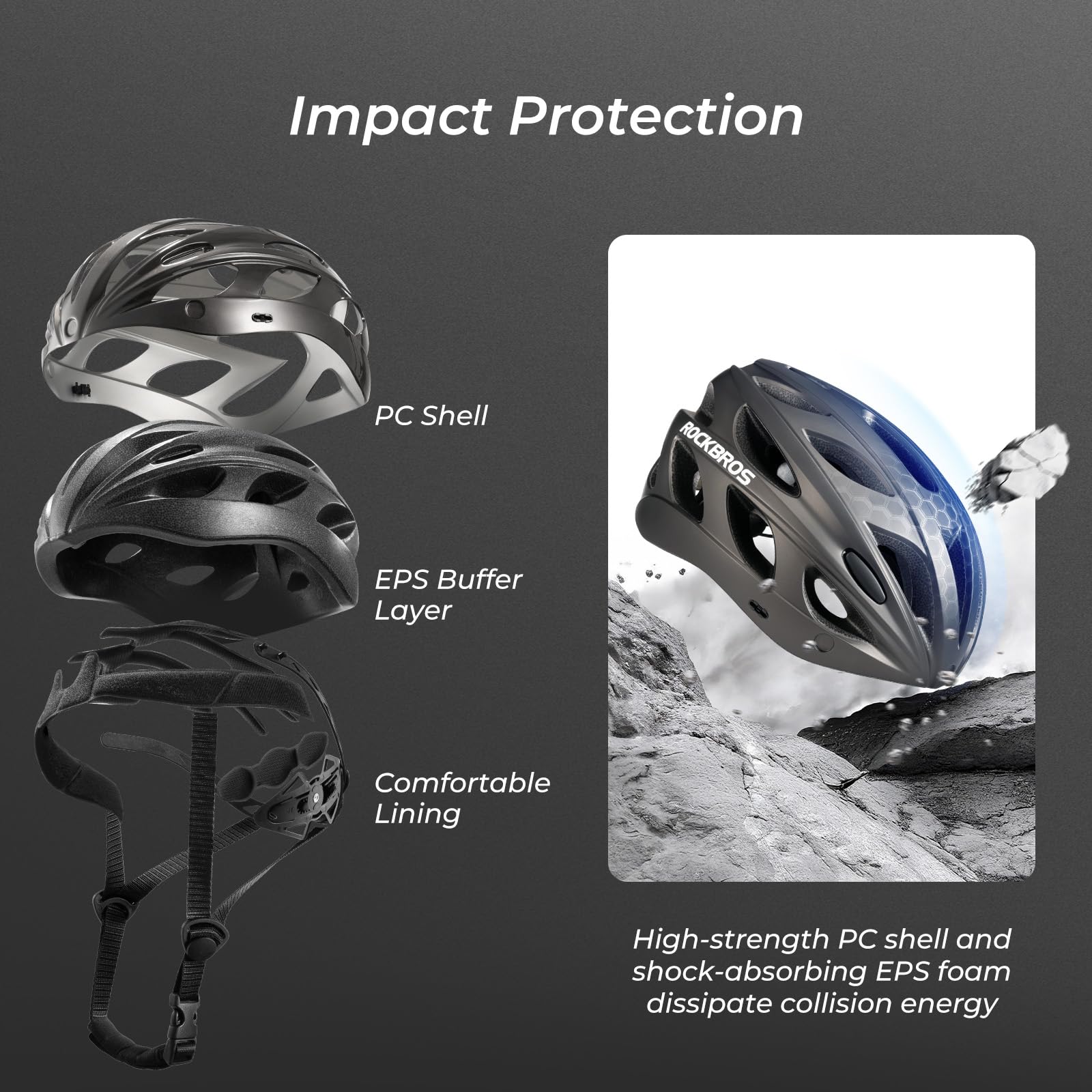 ROCKBROS Fahrradhelm Rennrad Helm Radhelm mit Abnehmbaren Visier Cityhelm Leichter Stadthelm für Damen und Herren MTB 58-61CM/58-65CM