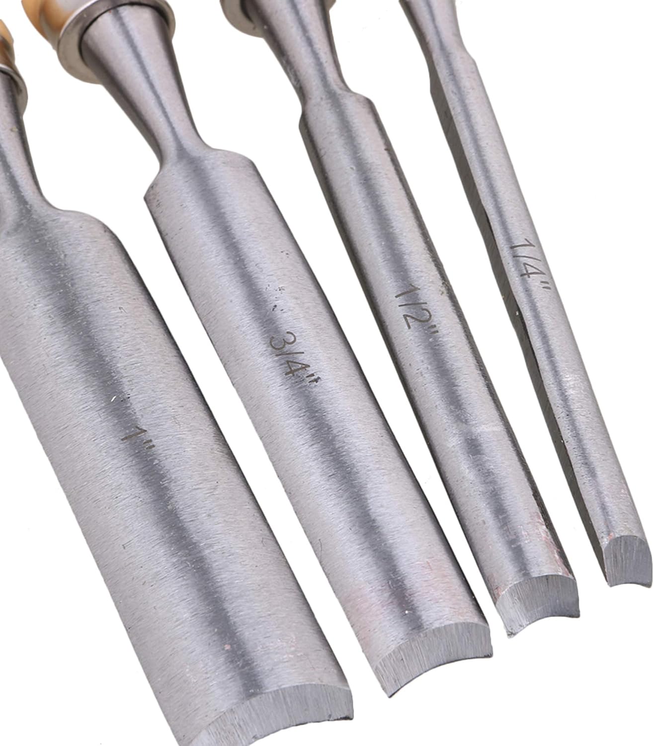 Semicircle Chisel Inner Edge Woodworking Gouge for Carpenter Wood Hand Chisel Tool Pack of 4